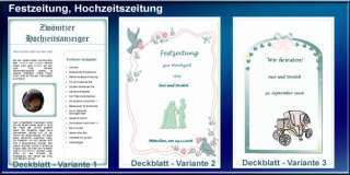 HOCHZEITsZEITUNG, Festzeitung, HOCHZEIT + 14 Vorträge  