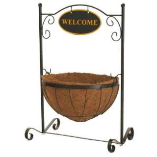Pride Garden Products 14 in. Welcome Plant Stand With Coco Liner 99156 