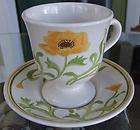 Franciscan GREENHOUSE Poppy PATTERN Cup & Saucer Set MINT