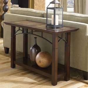 Dark Brown Marble Top Console Table  