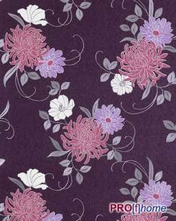 EDEM 824 29 geprägte blumen tapete violett flieder hell lila grau 