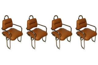 Kwok Hoi Chan Set of 4 Armchairs for Steiner 1970s  