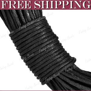 20m Black Waxed Cotton Cord String 1mm FREE SHIP TC0026  