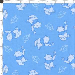 Third fabric has a light blue background with opaque Pooh in a 