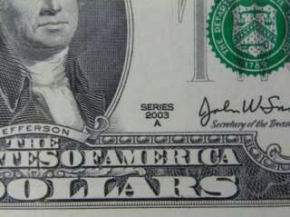 Uncut $2 Two Dollar Bills, US Currency D212  