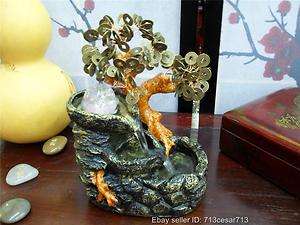   Chinese Oriental Japanese Lucky Money Bonsai Coin Tree Water Fountain