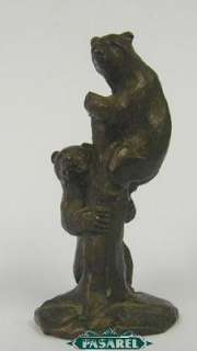Siggy Puchta Signed Bronze Sculpture Of Cubs At Play  