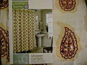 Paisley Shower CurtainBlack/White Tan Sequin or Brown  