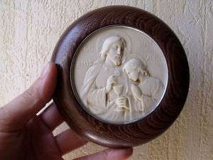 vintage French religious frame,medal  