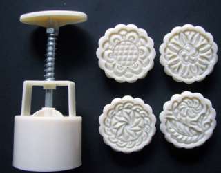 moon cake mold, 75g 83g, round, with four stamps  