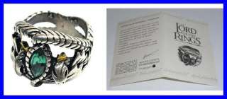 LOTR Lord Rings ARAGORN RING BARAHIR Silver OFFICIAL with CERTIFICATE 