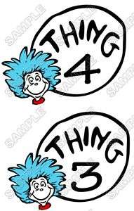 Thing 3 and Thing 4 Shirt Iron on Transfer #2  