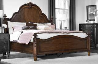 Walnut Rococo California King Mansion Bed  