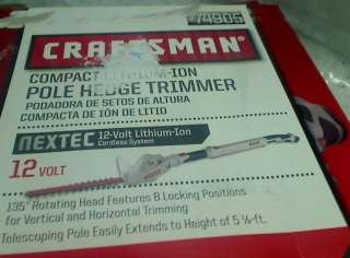 CRAFTSMAN POLE HEDGE TRIMMER 12 VOLT CORDLESS TOOL ONLY TADD  