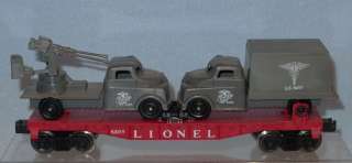 Vintage Lionel Toy Train Military # 6809 Flat Car w/ Marine Vehicles 