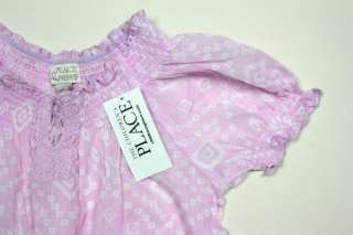 NWT The Childrens Place Dressy Pink Ruffled Tunic Top Shirt Cotton 
