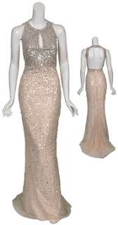 REEM ACRA Glamorous Sequin Beaded Eve Gown Dress 8 NEW  