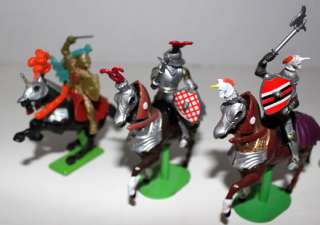 BRITAINS 6 KNIGHTS W3/HORSES FIGURES 1971 & 1992 LOT  