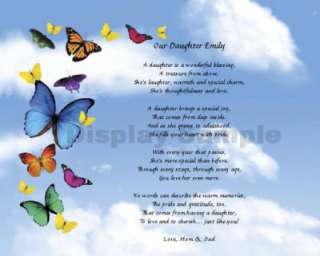 Daughter Gift Personalized Daughter Poem Butterflies  