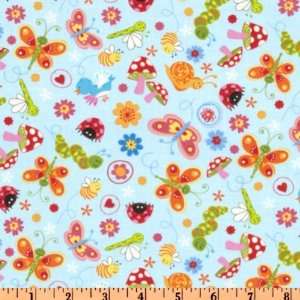  44 Wide Bugs Scatter Sky Blue Fabric By The Yard Arts 