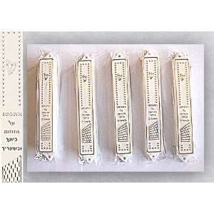  Judaica Lot 5 Plastic Mezuzahs for In House Use Israel 