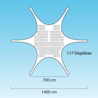   forma di stella 14 x 14 m Ombrellone Tenda Telo biancho  