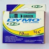 Dymo D2 61915 19mm Black/Green Label Cassette T1EF#  