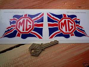   MG UNION JACK handed classic car stickers MGB MGC F TF