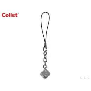  Cellet Phone Strap   Dice With Clear Stones Cell Phones 