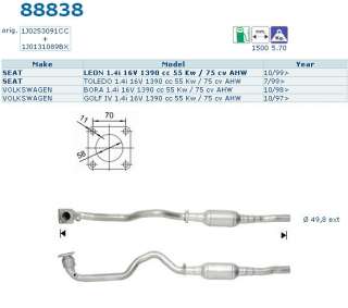   Catalyseur Volkswagen Golf 4 1.4i 16V 10/97 11/05