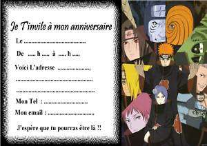 5 Cartes Invitation Anniversaire Naruto Shippuden 02 On Popscreen