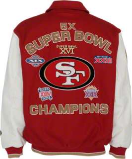 San Francisco 49ers Full Zip Commemorative Wool Varsity Jacket 