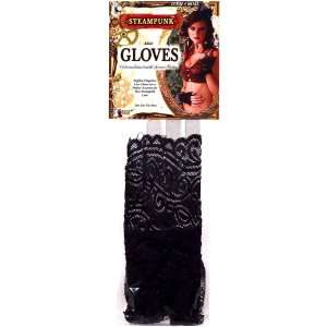 Ruffled Black Lace Fingerless Gloves Adult, 800490 