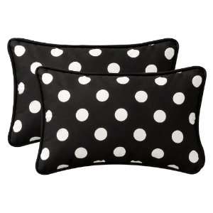   Throw Pillows 24.5  Black & White Polka Dot Patio, Lawn & Garden