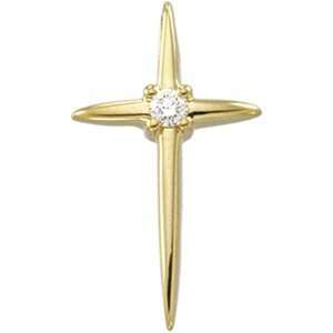   14K Yellow Gold Diamond Cross Pendant DivaDiamonds Jewelry