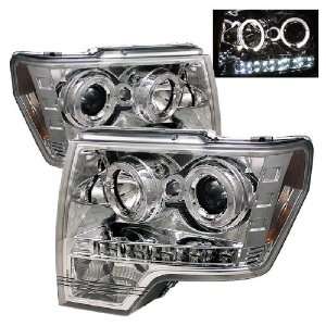 Ford F150 09 10 Halo LED Projector Headlights Chrome w/ FREE SUPER 