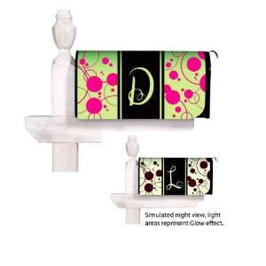  Mailbox Magnetic Pink/Green Monogram Polka Dot D Glow In 