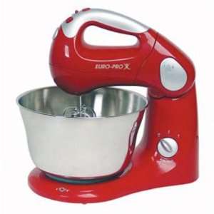 Euro Pro EP585R 10 Speed Pro Stand Mixer with Rotating Bowl, Red 