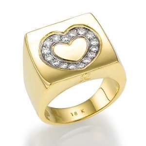  18k Yellow Gold Love Ring with Diamonds Jewelry