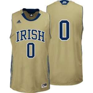 Notre Dame Fighting Irish adidas #0 Gold Replica Basketball Jersey