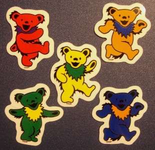 GRATEFUL DEAD   5 dancing bear sticker collection new  