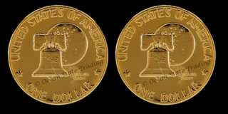   Plated 1776 1976 Eisenhower Dollar Coin   P + D Mint (2 Coins)  