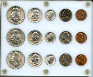 1954 U.S. Mint PDS Silver Coin Set   Uncirculated  
