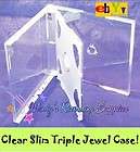 200 CLEAR SLIM TRIPLE CD POLY CASE BLACK TRAY BL1500