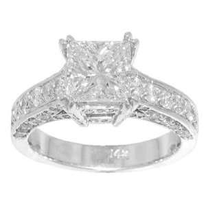 40 ct. TW Princess Diamond Engagement Ring in Platinum Pave Mounting 