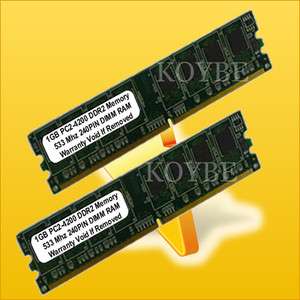2GB DDR2 PC4200 533MHz 2x 1GB 533 DESKTOP MEMORY RAM  