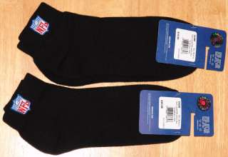NFL football mens black ankle socks 10 13 nwt 2 pair 078893186743 
