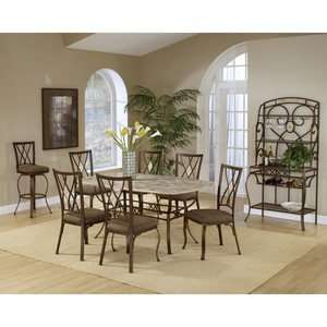  Piece Rectangle Dining Table Set w/Diamond Fossil Back Chair Home