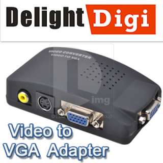 New D PC VGA to TV AV RCA Video Converter Adapter Switch Box  