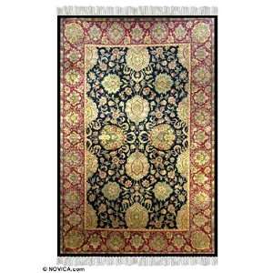    Hand knotted wool rug, Midnight Spell (6x9)
